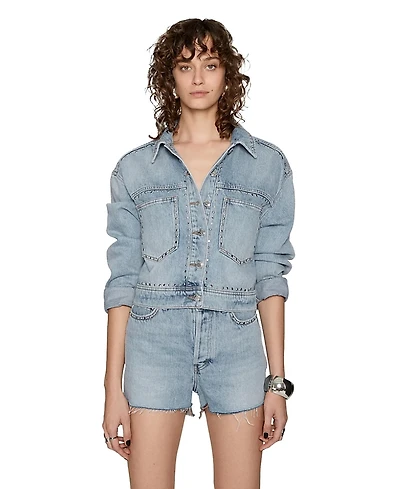 Rebecca Minkoff Studded Crop Trucker Jacket