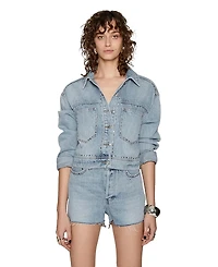 Rebecca Minkoff Studded Crop Trucker Jacket