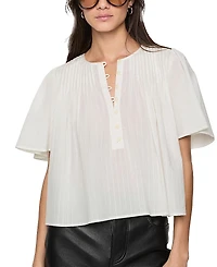 Rebecca Minkoff Leah Pleated Short Sleeve Top