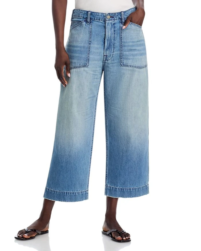 Georgia High Rise Cropped Wide Leg Jeans Galton Indigo