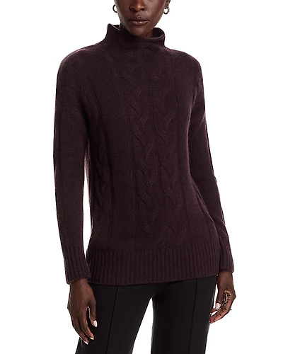 C by Bloomingdale's Cashmere Mock Neck Cable Sweater - Exclusive