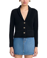 Aqua 100% Cashmere Novelty Button Blazer - Exclusive