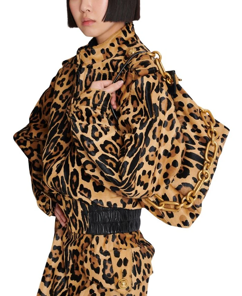 Sync Medium Leopard Print Leather Bag