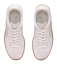 Women's Leather and Canvas Swan Trainers