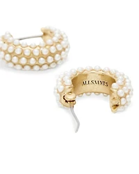 Imitation Pearl Huggie Hoop Earrings