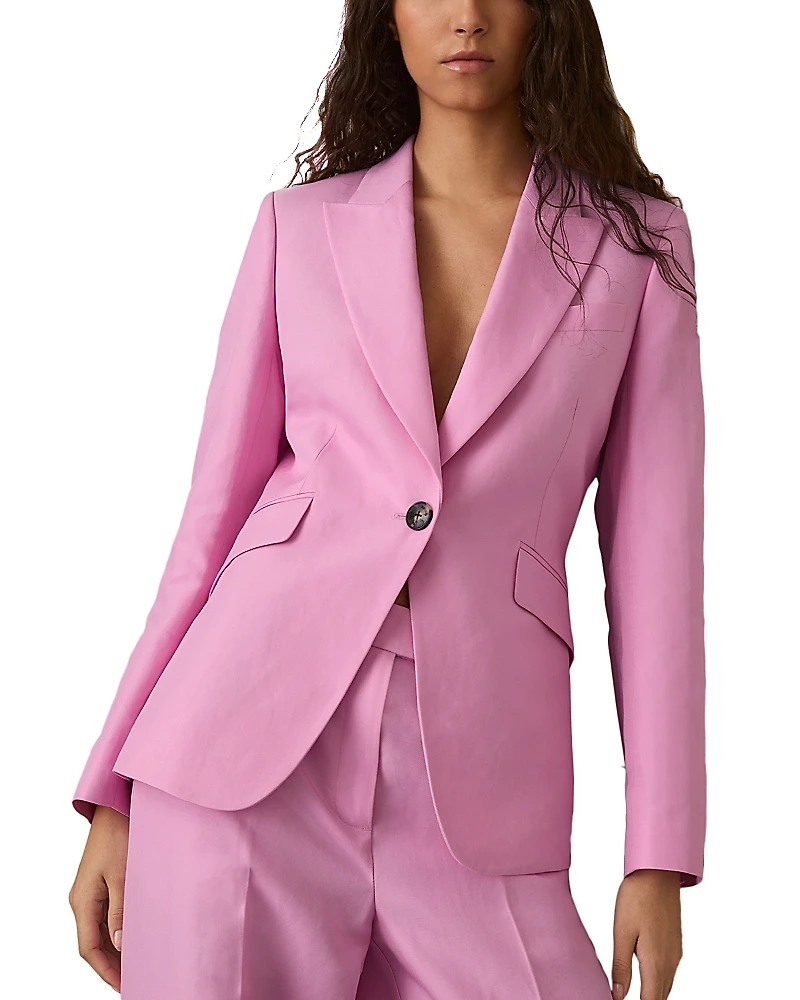 Reiss Raine Single Button Linen Suit Jacket