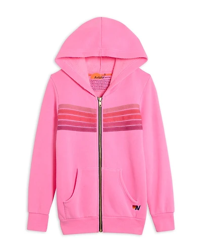 Aviator Nation Unisex 5 Stripe Zip Hoodie - Little Kid, Big Kid