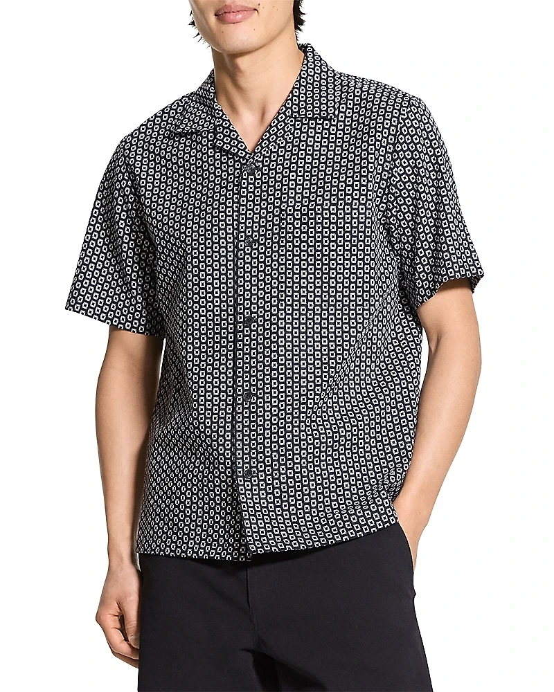 Theory Noll Short Sleeve Camp Collar Shirt