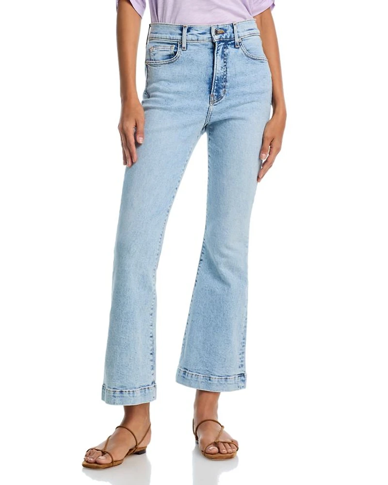 Carson High Rise Ankle Flare Jeans Pale Stone