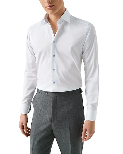 Eton Contemporary Fit Twill Shirt with Geometric Details
