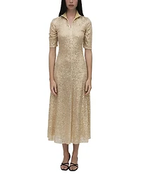 Rosetta Getty Zip Up Midi Turtleneck Dress