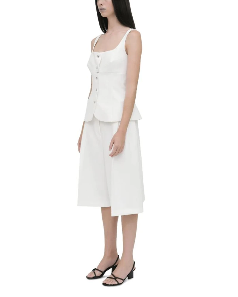 Square Neck Button Front Top