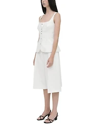 Square Neck Button Front Top