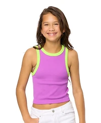 Girls' Contrast Trim Sleeveless Top - Big Kid