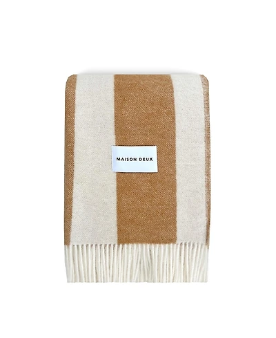 Maison Deux Rough Stripe Agave Blanket, 4.25' x 6.5'