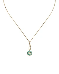 18K Yellow Gold Diamond & Amazonite Interlocking Necklace, 16.5"