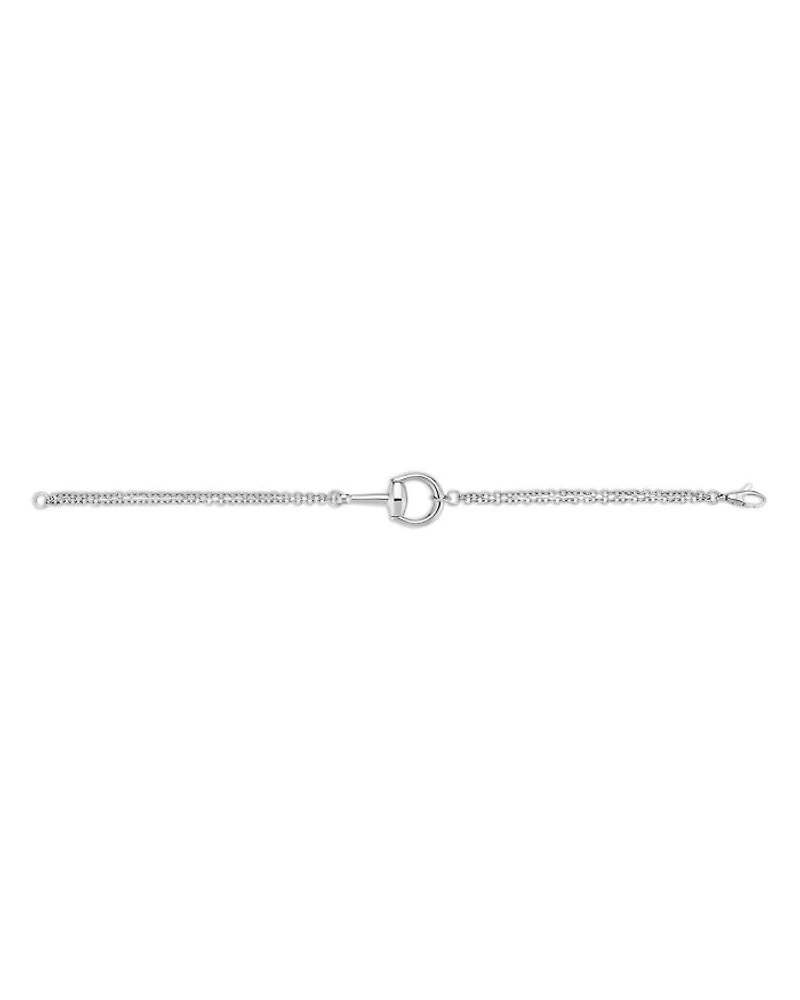 18K White Gold Diamond Horsebit Bracelet