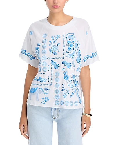 Johnny Was Raw Edge Raglan Boxy Tee