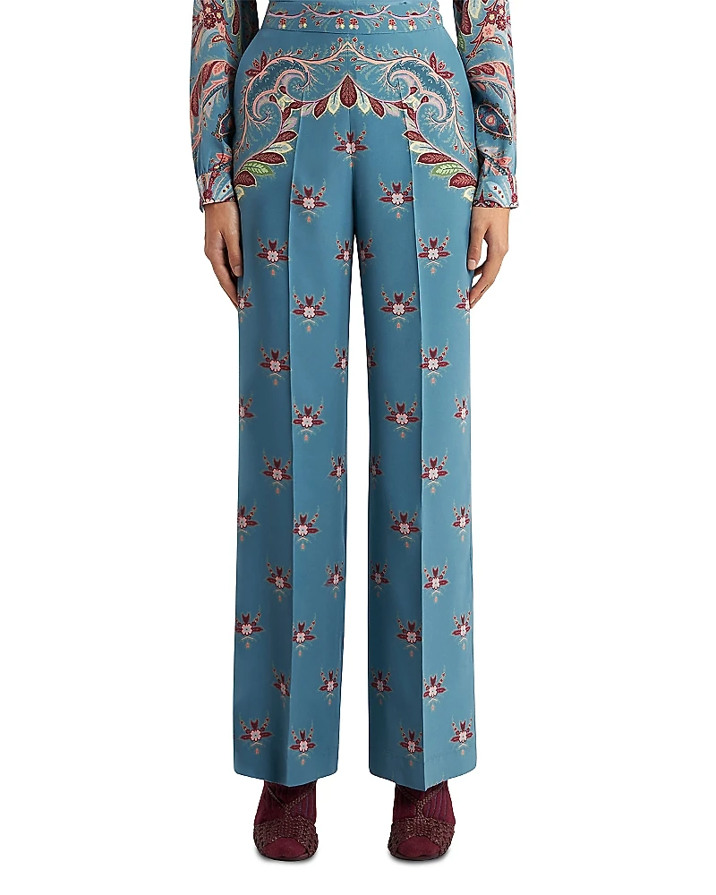 Etro Printed Silk Trousers