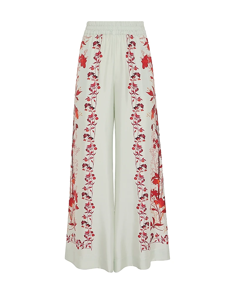 La DoubleJ Foulard Silk Palazzo Pants