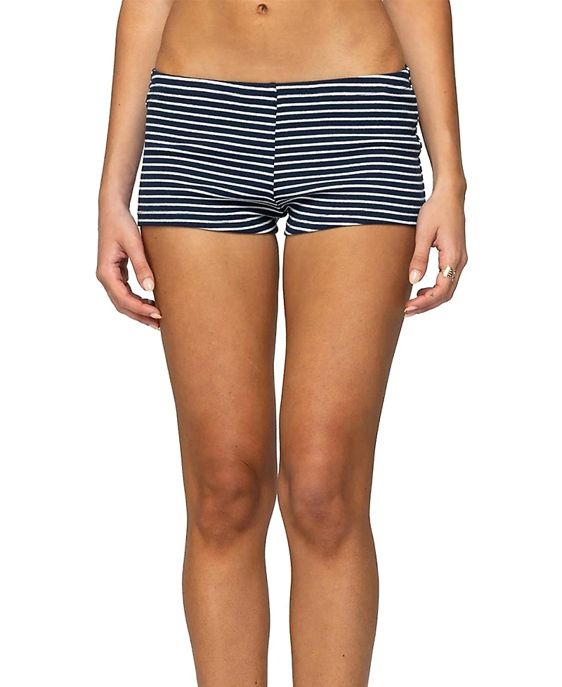 Edikted Reagan Striped Ribbed Micro Shorts