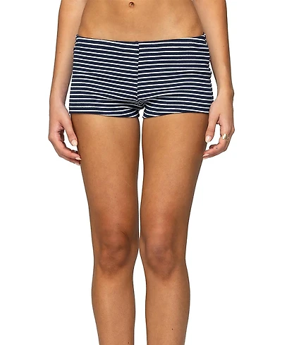 Edikted Reagan Striped Ribbed Micro Shorts