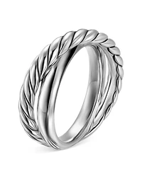 Crossover Two Row Ring Sterling Silver, 7.4mm