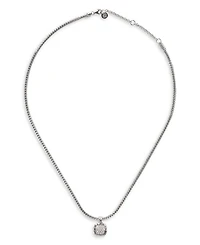 Sterling Silver Diamond Pavé Carved Chain Necklace, 16-18"