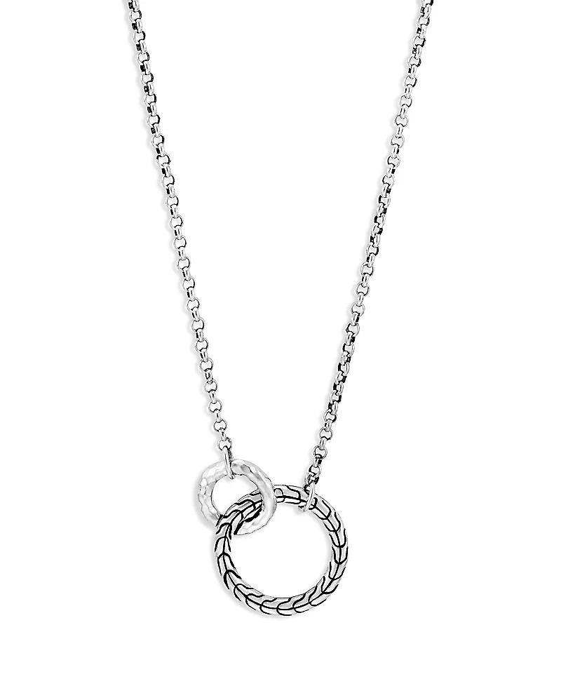 John Hardy Sterling Silver Classic Chain Interlocking Circle Station Necklace, 18