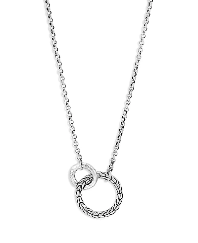 John Hardy Sterling Silver Classic Chain Interlocking Circle Station Necklace, 18
