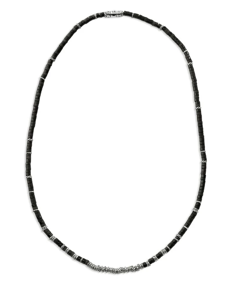 Sterling Silver Heishi Gemstone Necklace, 22"