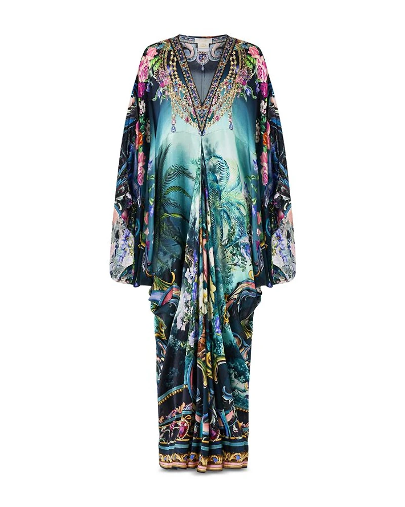 Silk Kaftan Swim Cover-Up