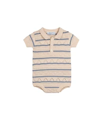 Feltman Brothers Boys' Pointelle Striped Knit Romper - Baby