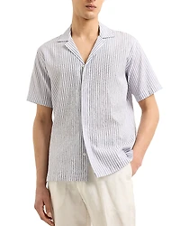 Orlebar Brown Maitan Ii Beach Stripe Seersucker Button Down Shirt