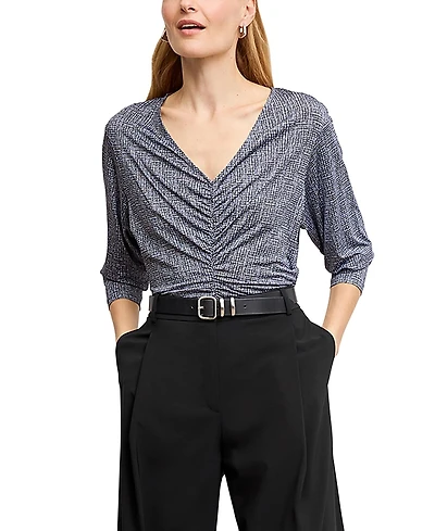 M. m.LaFleur Amina Ruched Top - Printed Jersey