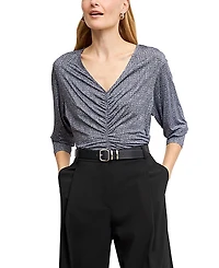 M. m.LaFleur Amina Ruched Top - Printed Jersey