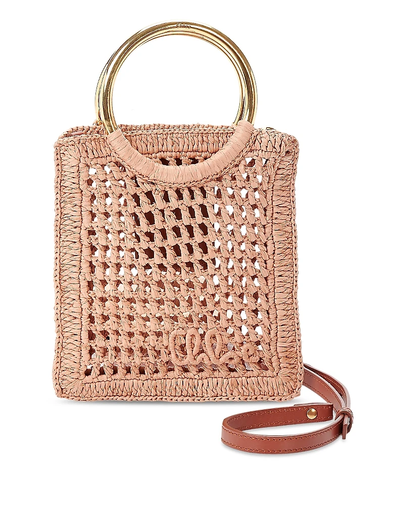 Chloe Summer Banana Raffia Mini Tote