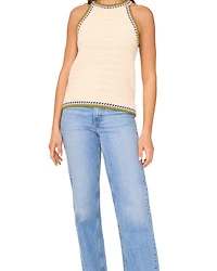 Pointelle Halter Tank Top