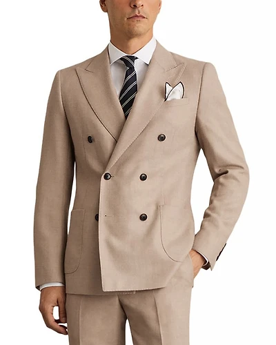 Double Breasted Peak Lapel Slim Fit Blazer