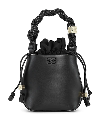 Ganni Bou Small Black Bucket Bag