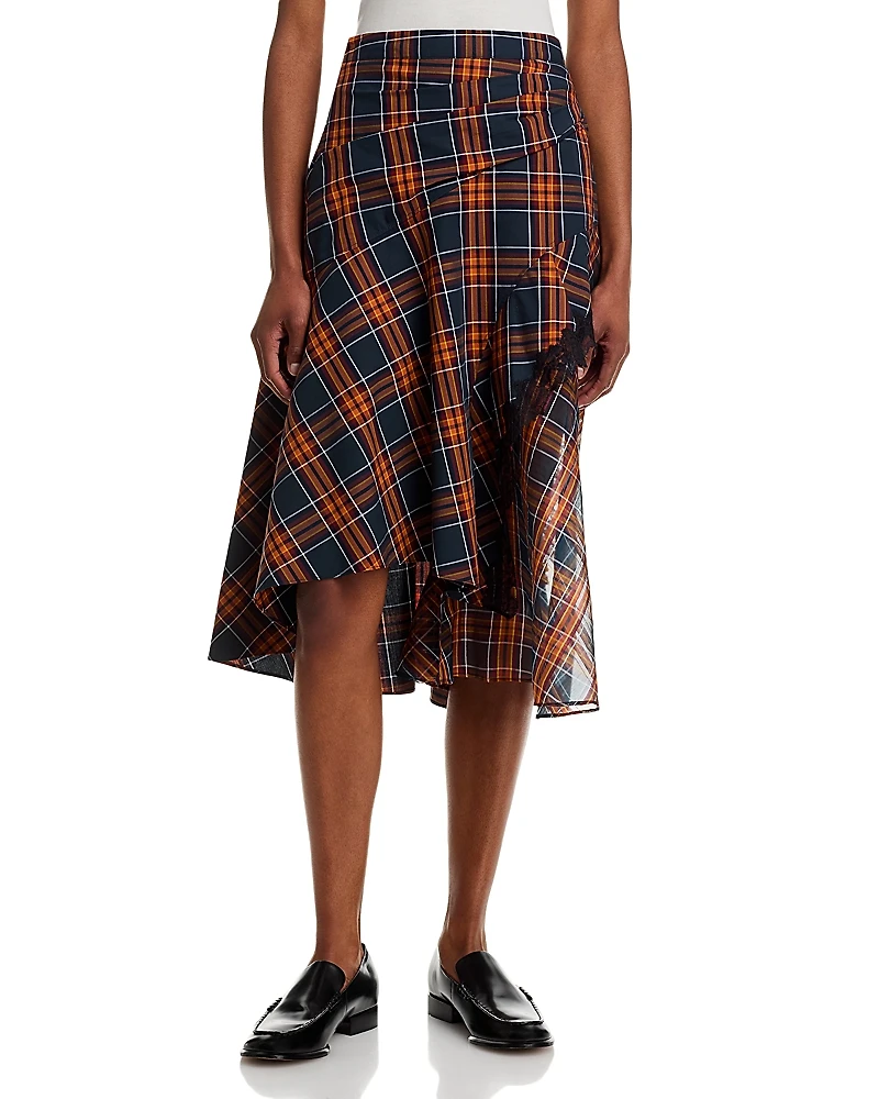 3.1 Phillip Lim Draped Organza Combo Midi Skirt