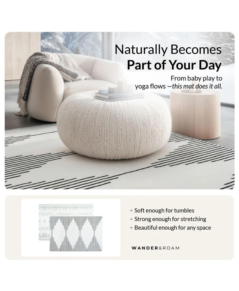 Reversible Baby PlayMat - Art Deco Inspired Design – Soft, Non-Toxic Foam – Waterproof, Easy to Clean