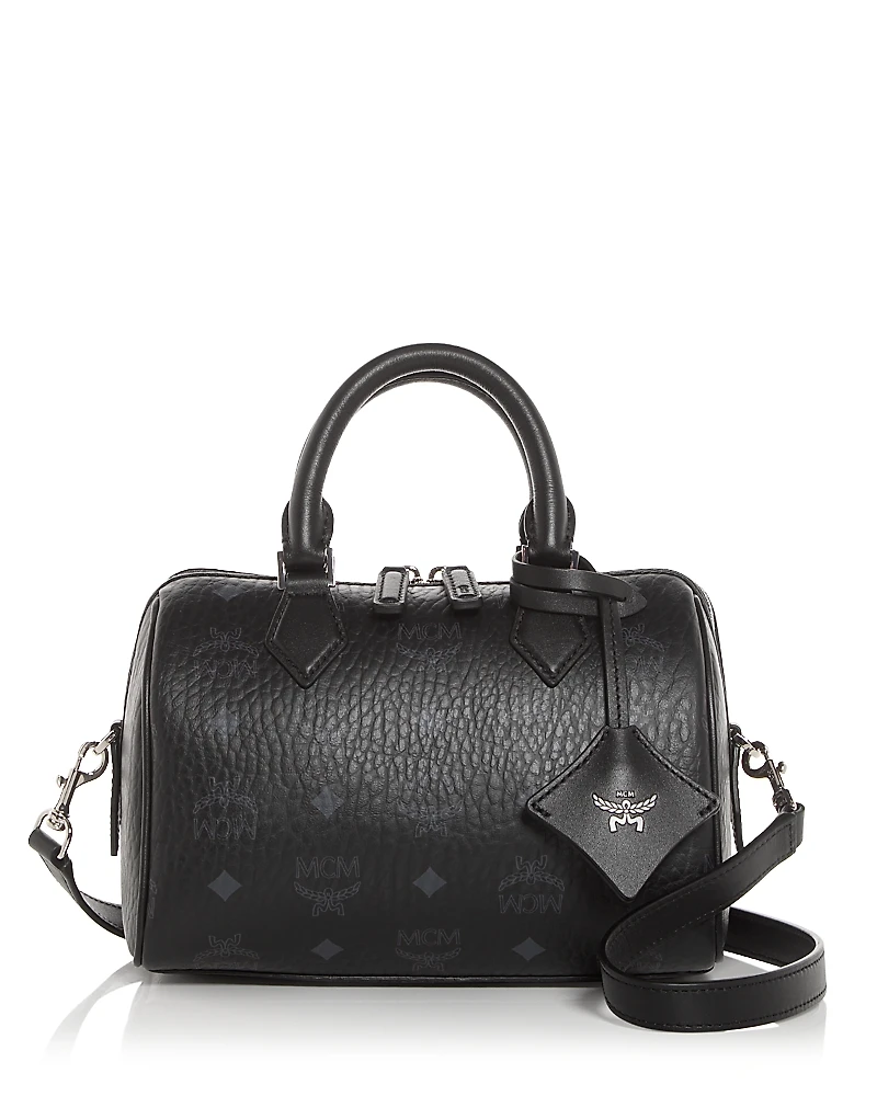 Mcm Ella Boston Visetos Small Top Handle Bag
