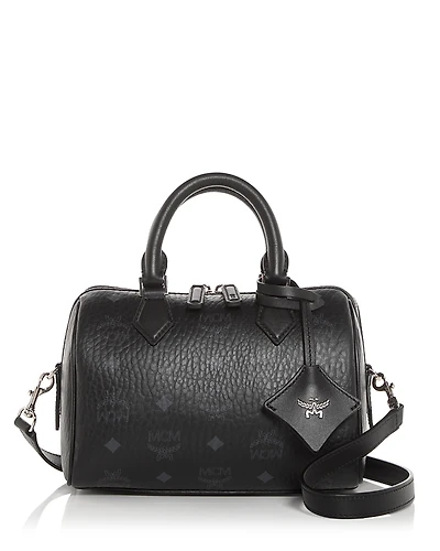 Mcm Ella Boston Visetos Small Top Handle Bag