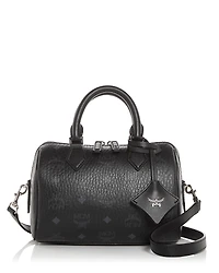 Mcm Ella Boston Visetos Small Top Handle Bag