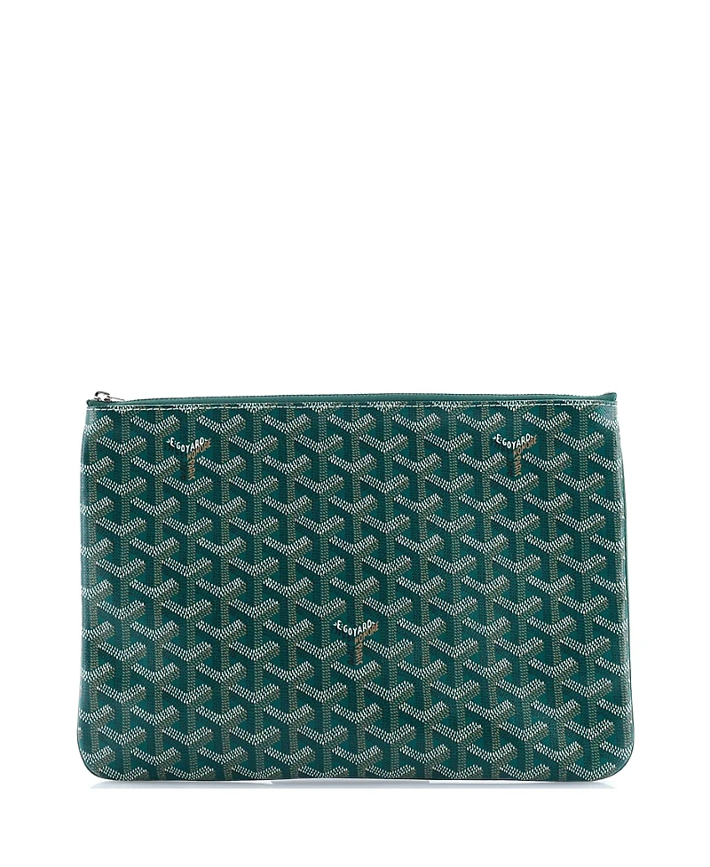 Pre-Owned Goyard Mm Senat Zip Pouch Coated Canvas
