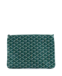 Pre-Owned Goyard Mm Senat Zip Pouch Coated Canvas