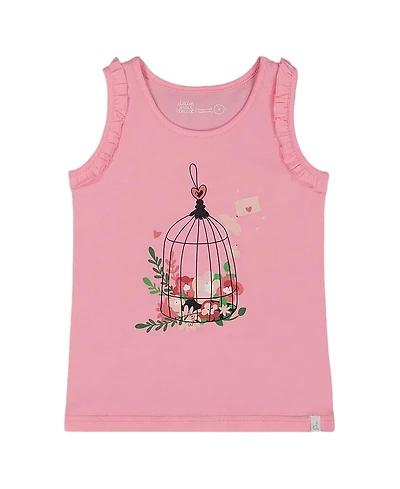 Deux par Girls' Organic Cotton with Frills Candy Tank Top - Big Kid