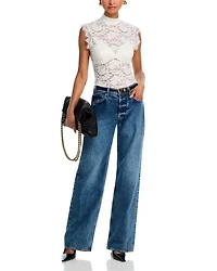 Mock Neck Lace Tank Top