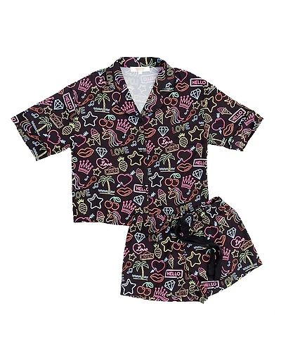 Sunshine Society Girls' Kids Silky Neon Silky Set - Big Kid